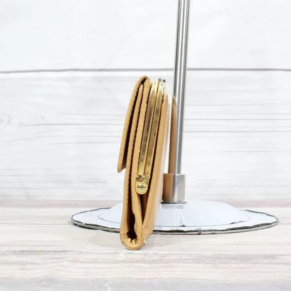 Vintage! Christian Dior Tan Leather Calfskin Kisslock Pouch Wallet - Picture 5 of 10